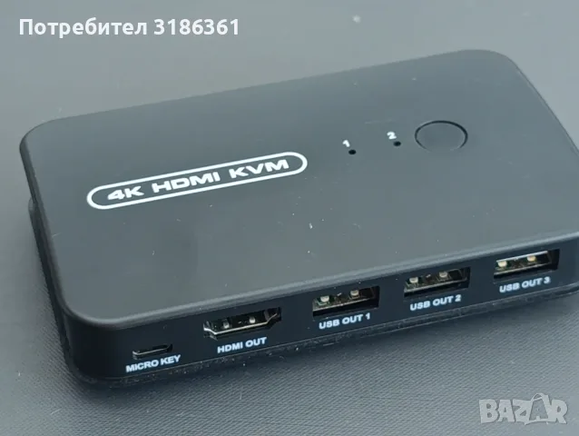 4K HDMI KVM два лаптопа с монитор.виж снимките с обяснението , снимка 3 - Кабели и адаптери - 56069590