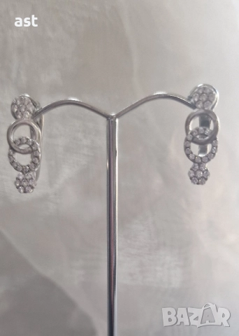 Сребърни обици, снимка 4 - Обеци - 52040455