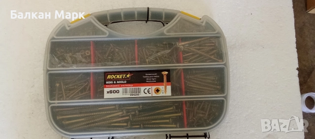 Органайзер със сет винтове за дърво Rocket Bois & Agglo – 600 бр. – с връх тип 17