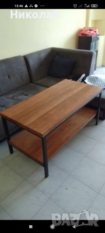 холна маса от масив и желязо , снимка 8 - Маси - 53641072