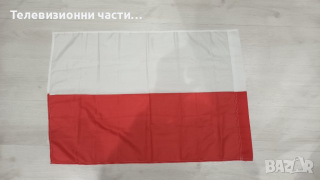 Знаме на Полша Poland Polska ново, става за окачване и за развяване, размер 88 на 60