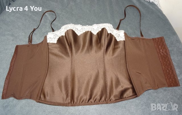 75В лъскав кафяв сатенен корсет , снимка 16 - Корсети, бюстиета, топове - 42488683