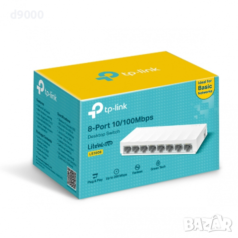 TP-LINK 8 Портов Switch / Комутатор / Суич - LS1008 - 8 Ports, снимка 1 - Суичове - 36479492