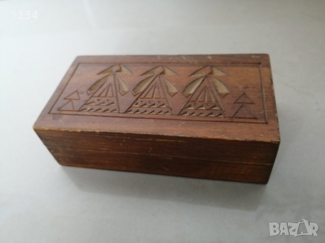 Дървена кутия 12.5 х 6.5 h 3.5 см. , снимка 1