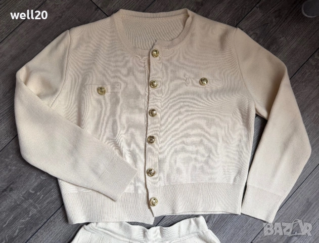 Сет плетиво жилетка и къса пола, снимка 2 - Комплекти - 53536279