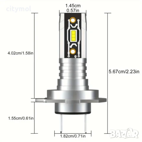 H7 LED лампи за фарове, 60 W- комплект 2 бр., снимка 2 - Аксесоари и консумативи - 50557917