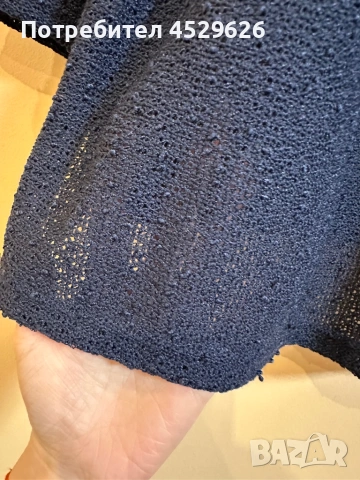 Тъмно синя блуза с дантела , снимка 3 - Блузи с дълъг ръкав и пуловери - 53237158