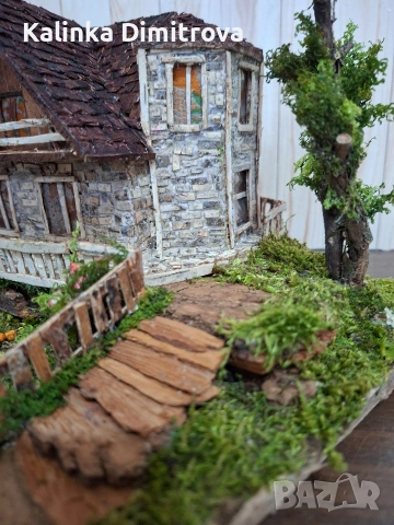 Къща в алпийски стил-ръчно изработен макет ., снимка 3 - Декорация за дома - 53222602