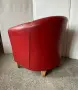 Червен кожен фотьойл, снимка 4