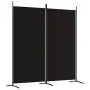 vidaXL Параван за стая, 2 панела, черен, 175x180 cм, плат, снимка 1