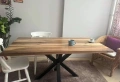 орехова трапезна маса от масив и желязо , снимка 10