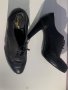 Дамски черни кожени обувки, снимка 1 - Дамски боти - 44358115