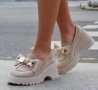 Обувки на платформа - бежови - BR678, снимка 4