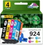 Нови Мастилници HP 924 за OfficeJet Pro 8120e 8122e 8125e 8130e 4 цвята тонер мастило принтер печат, снимка 1