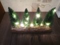 Коледна декорация. 4 Елхи на пънче с 20 LED светлини. , снимка 5