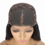 Черна перука от микс естествен косъм и примеси 70 см с Lace 4×4, снимка 4