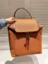 Loewe Луксозна Кафява Кожена Раница Код DST82, снимка 7