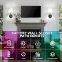 Комплект 2 черни безжични стенни лампи с RGB и дистанционно, снимка 7