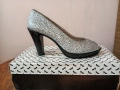Нови! №39 Сребристи Обувки на ток , снимка 4