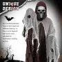 Нов Grim Reaper костюм за Хелоуин маскарад парти карнавал с плащ качулка и страшна маска череп, снимка 3
