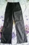 Дамски черни кожени дънки, снимка 1
