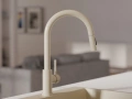 Бежов смесител за кухня с изтегляща глава, 2 режима на струя - 9010, снимка 11