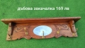Красива дъбова закачалка с рафт, огледало и дърворезба , снимка 4