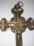 Стар голям бронзов кръст разпятие религия, снимка 4