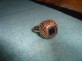 СТАРИНЕН МЕДЕН ПОЗЛАТЕН СКЪПОЦЕНЕН ПРЪСТЕН ЮВЕЛИРНА МАЙСТОРСКА ИЗРАБОТКА с ЧЕРЕН ОНИКС УНИКАТ 26803, снимка 7