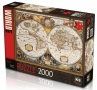 Пъзел 2000 части 17th Century World Map Puzzle , снимка 2