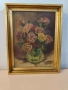 Много стара, майсторска картина. Цветя. Белгия, снимка 2