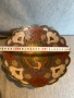 Месингова  емайлирана купа с паун , снимка 4