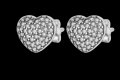 Сребърни обеци Пандора сърца,full with cristals,white/нови, снимка 1 - Колиета, медальони, синджири - 40174718