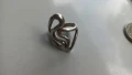 Прьстен,2 сьрца,сребьрен маркировки , снимка 7