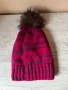 Цикламена плетена шапка с помпон и полар от вътрешната страна 60% акрил 20% вълна 20% полиестер ❤️, снимка 5