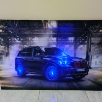 Светеща картина с LED осветление - BMW X5 M, снимка 2 - Картини - 36313908