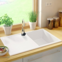 Кухненска мивка от Гранит модел Ибиса 780 х 500 мм - бял, снимка 4 - Други - 36079490