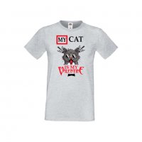 Мъжка тениска Свети Валентин My Cat Is My Valentine 3, снимка 2 - Тениски - 35715844