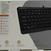 Клавиатура  A4TECH , кирилица, мини, черна, USB, 1,5m, снимка 4 - Клавиатури и мишки - 36136005