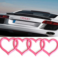 Емблема за Audi / Ауди четири сърца - Pink, снимка 1 - Аксесоари и консумативи - 36514375