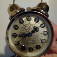 Антикварен немски будилник,настолен часовник, снимка 1 - Антикварни и старинни предмети - 36132464