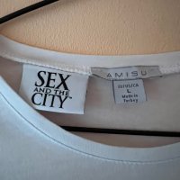 Sex And The City Бяла тениска L размер 100% памук 🤍, снимка 3 - Тениски - 44326981