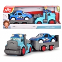 Голям камион с ремарке и кола - Dickey Toys ABC Teddy Trucker 60 см , 12м+, снимка 1 - Игри и пъзели - 36095767