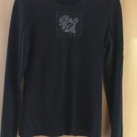 Черна блуза р. S, снимка 1 - Блузи с дълъг ръкав и пуловери - 34506846