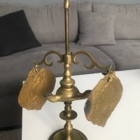 Стара месингова маслена лампа, снимка 4 - Антикварни и старинни предмети - 38872977