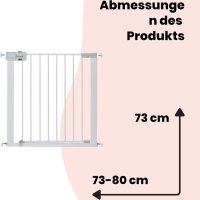Защитна преграда за врати и стълбища 73-80 см, не се изисква пробиване, снимка 2 - Други стоки за дома - 42266851