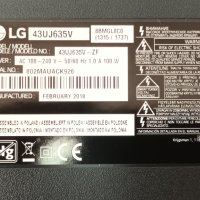 LG 43UJ635V със счупен екран-EAX67133404(1.0)/EAX67209001(1.5)/HC430DGG-SLTL1-A11X, снимка 3 - Части и Платки - 41586429