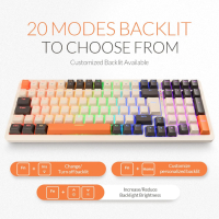 Механична геймърска клавиатура Rii, безжична, 101 клавиша, RGB подсветка, снимка 3 - Клавиатури и мишки - 44829528