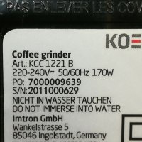 Кафемелачка KOENIC- 170w -немска , снимка 17 - Други - 39498747