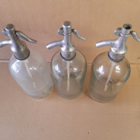 Стар стъклен сифон за газирана вода - Русе . Сифони - 3 броя, снимка 6 - Антикварни и старинни предмети - 36364137